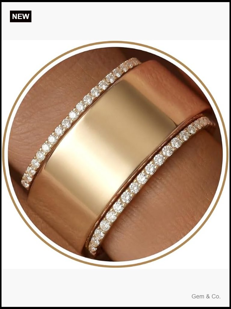 2-Pack Stacking Eternity Band Ring - Half Pav Thin Wedding Band